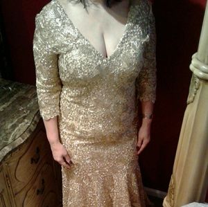 Long gold elegant gown